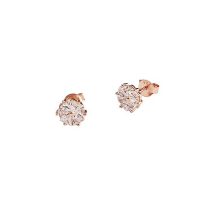 Rose gold floral minimal earrings