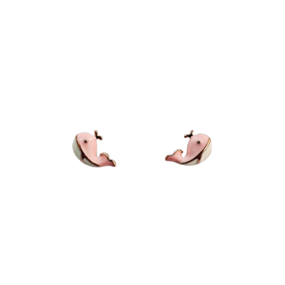 Rose gold cute dolphin earrings